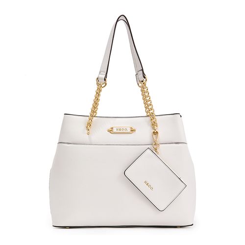 Cartera tote H&Co color blanco para mujer