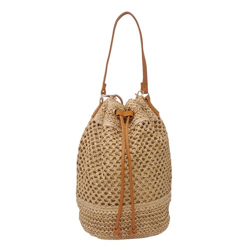 Cartera bucket Sabrina color khaki para mujer