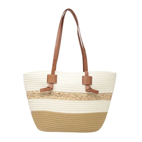 Cartera tote Sabrina color ivory/khaki para mujer