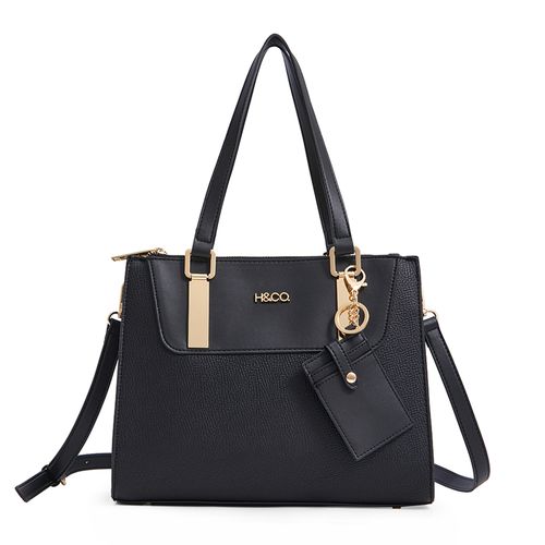 Cartera satchel H&Co. color negro para mujer