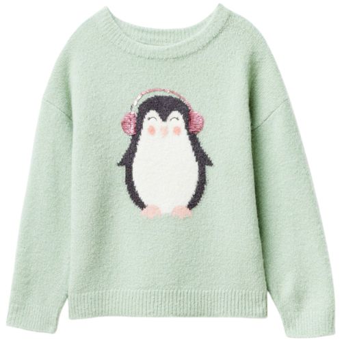 Suéter verde con estampado para niña