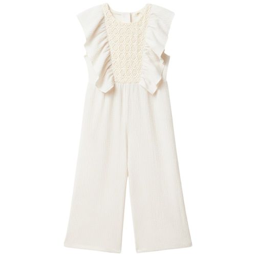 Jumpsuit blanco sólido para niña