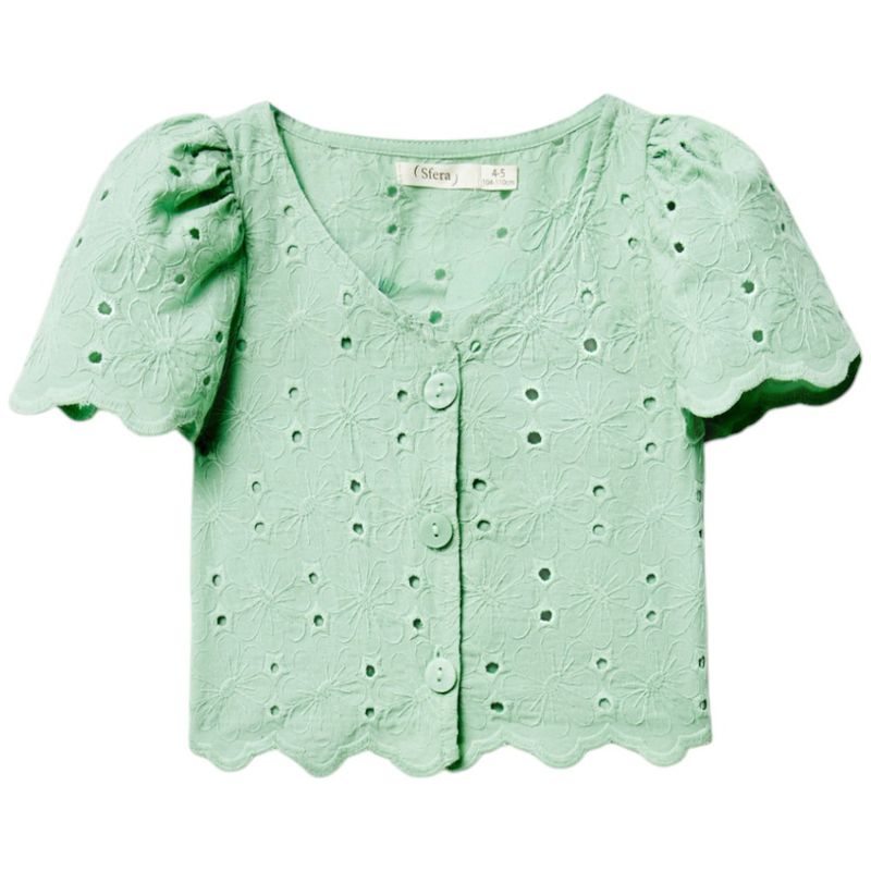 Blusa-verde-calado-para-niña-104848769