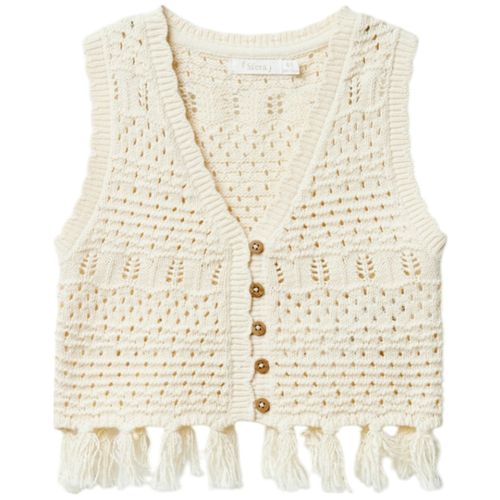 Chaleco blanco crochet para niña