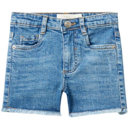 Short azul lavado para niña