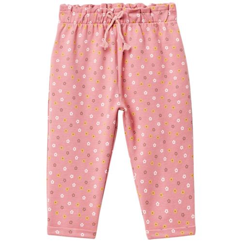 Pantalón rosado con estampado de flores para bebé niña