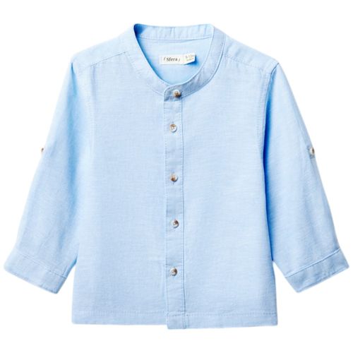 Camisa celeste sólido para bebé niño