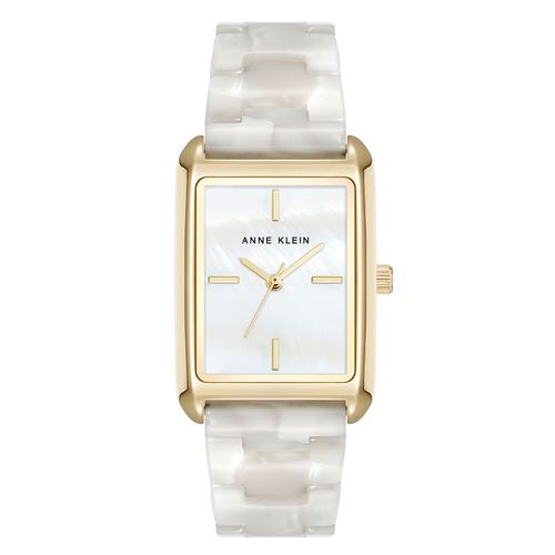 Reloj Anne Klein metalico combinado beige para mujer