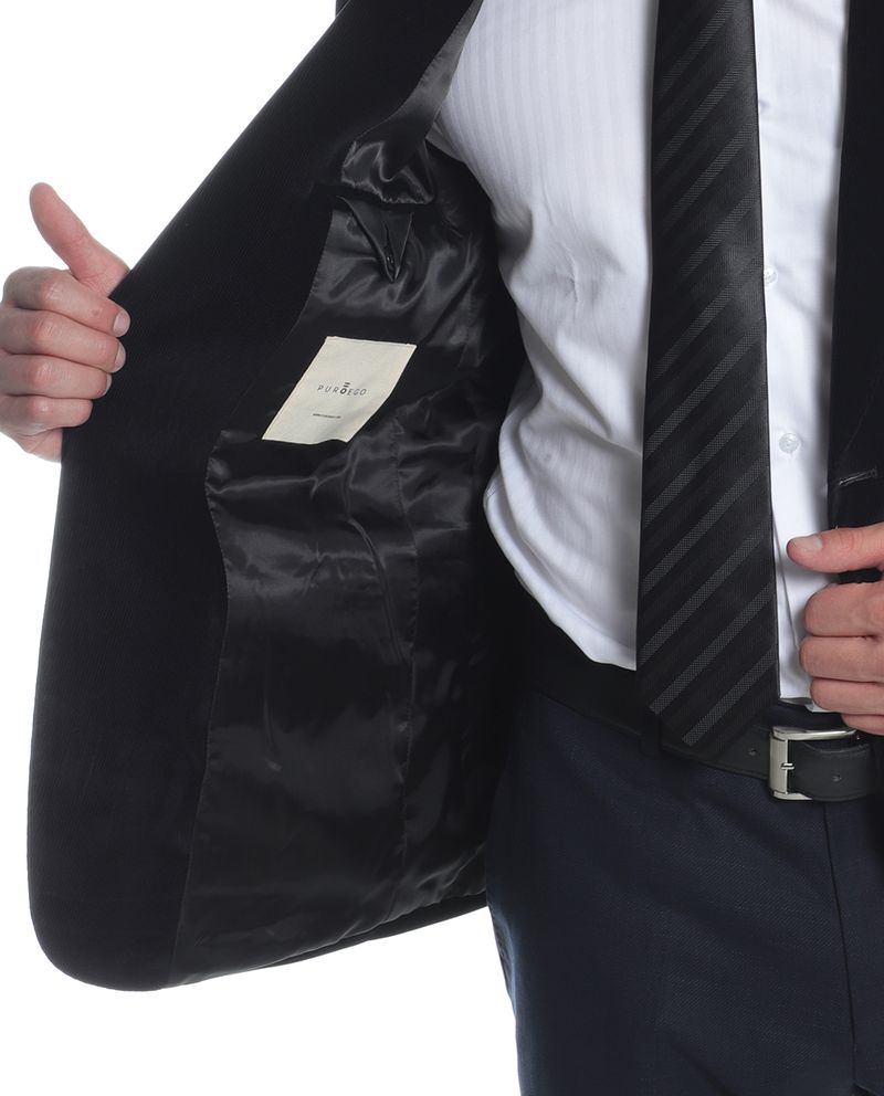 104784766-Blazer-slim-fit-Puro-Ego-negro-con-textura-para-hombre