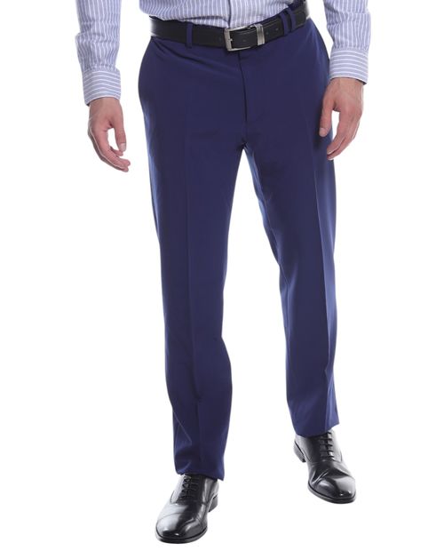 Pantalón de vestir slim fit Puro Ego azul sólido para hombre