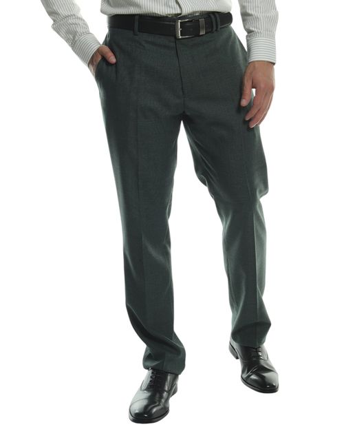 Pantalón de vestir tailored fit Puro Ego verde oscuro heather para hombre