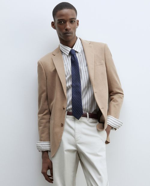Blazer casual Sfera khaki heather para hombre