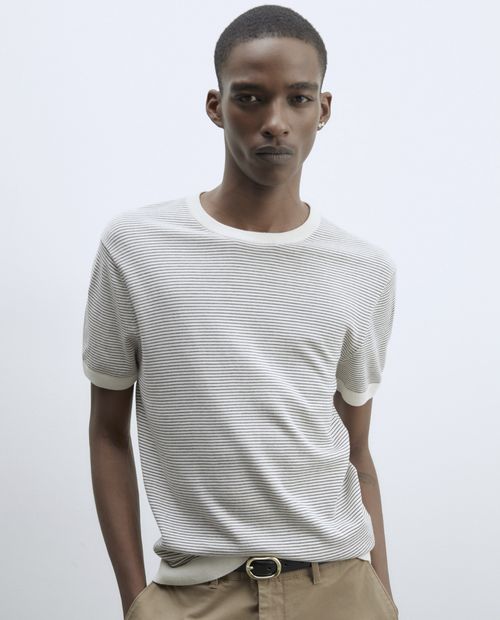 Camiseta Sfera gris claro rayada para hombre