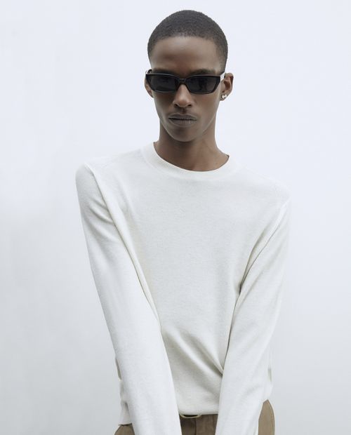 Suéter Sfera blanco texturizado para hombre