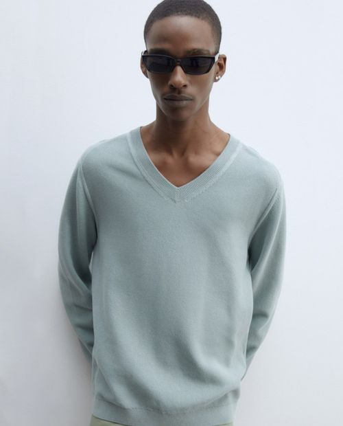 Suéter Sfera verde sage texturizado para hombre