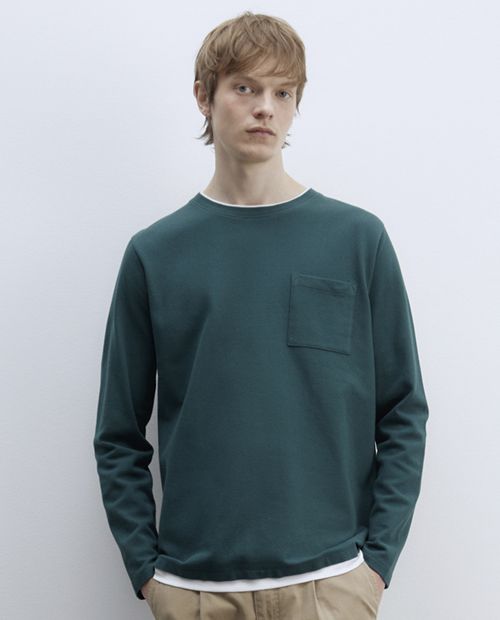 Camiseta Sfera texturizada verde oscuro para hombre