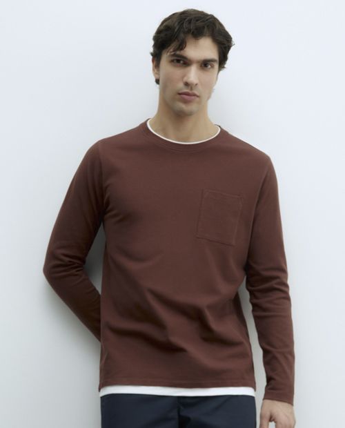 Camiseta Sfera texturizada color vino para hombre