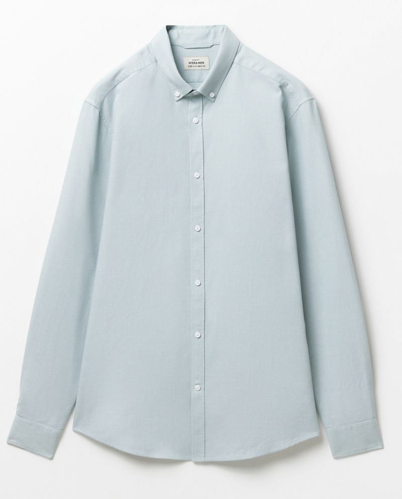 104835406-Camisa-oxford-Sfera-verde-claro-texturizada-para-hombre