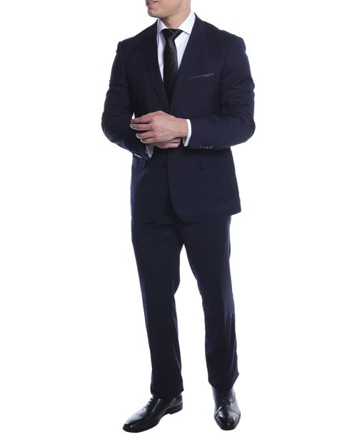 Traje Unexpected slim fit azul navy sólido para hombre