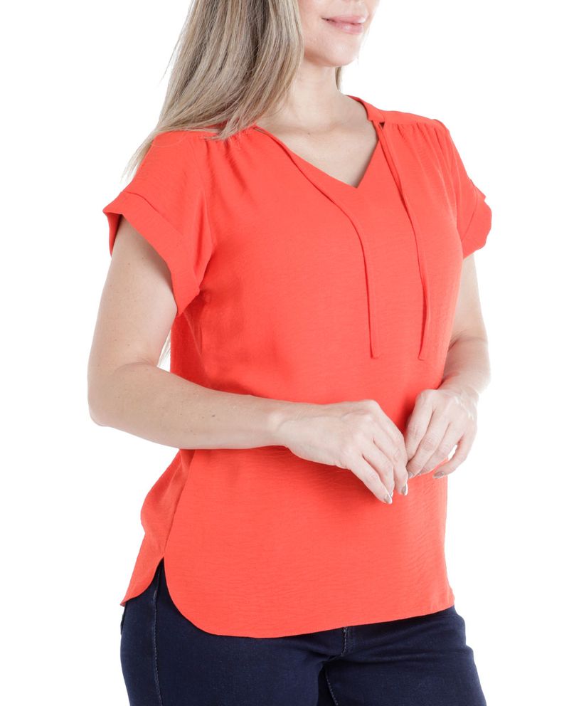 104828270-Blusa-First-formal-anaranjada-manga-corta-para-mujer