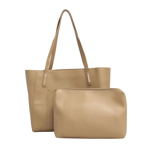 Cartera tote Sabrina color beige para mujer