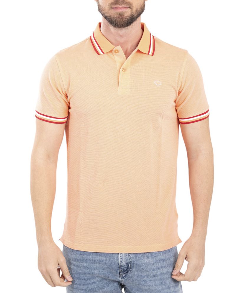 104826113-Camisa-polo-Oscar-de-la-Renta-anaranjada-solida-para-hombre