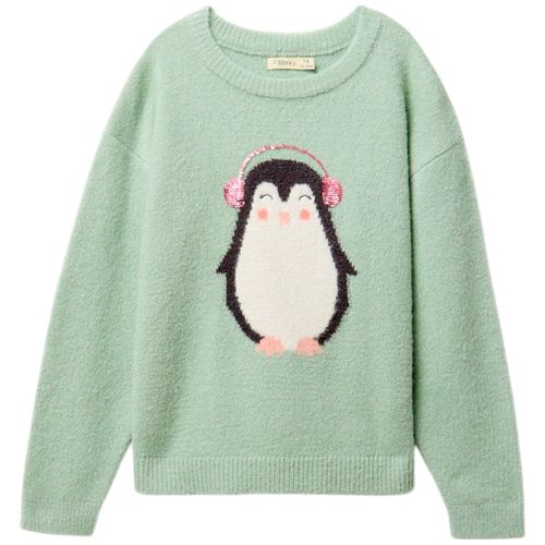 Suéter verde con estampado para niña
