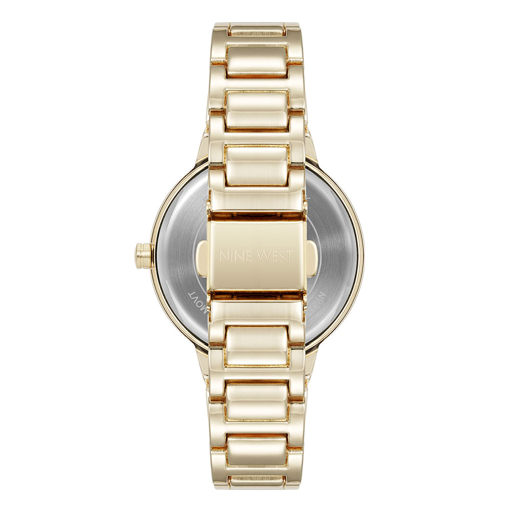 Reloj Nine West analogo redondo de metal en dorado con esfera rosa para ...