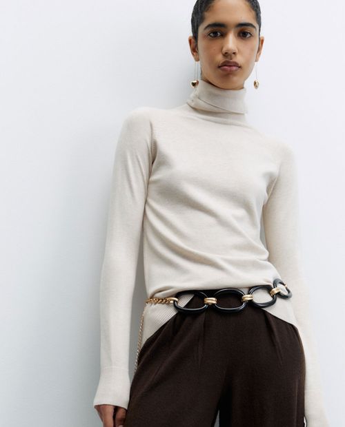 Suéter Sfera pull over beige para mujer