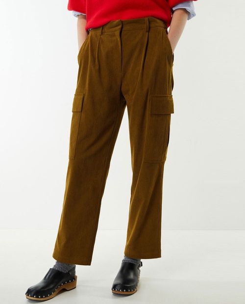 Pantalón Sfera cargo verde de cintura alta para mujer