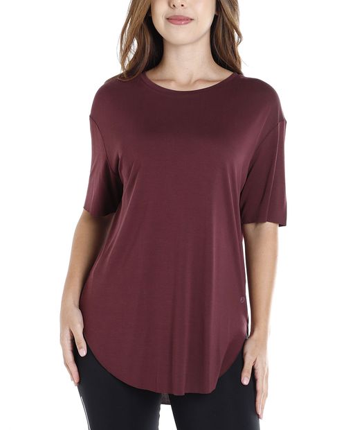 Camiseta deportiva Boomerang oversize vino para mujer