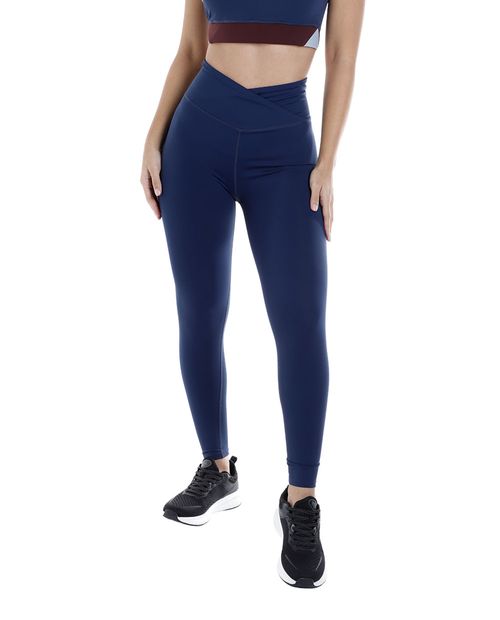 Leggings deportiva Boomerang azul navy sólida para mujer