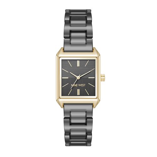 Reloj Nine West análogo de metal negro para mujer