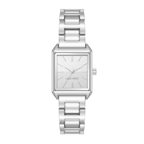 Reloj Nine West análogo de metal plateado para mujer