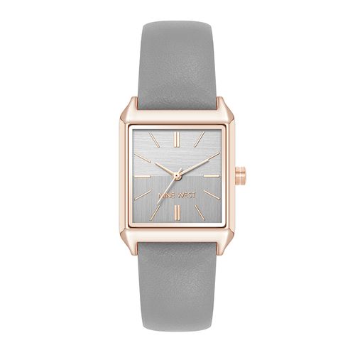 Reloj Nine West análogo de cuero gris para mujer