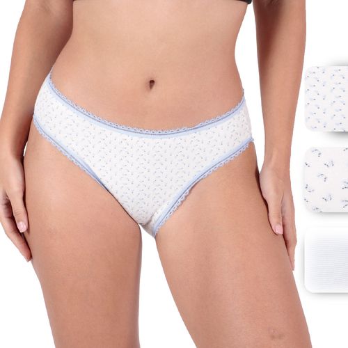 Set de 3 panties Sfera estampada de cintura media para mujer