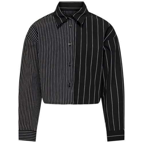 Blusa negra a rayas para niña