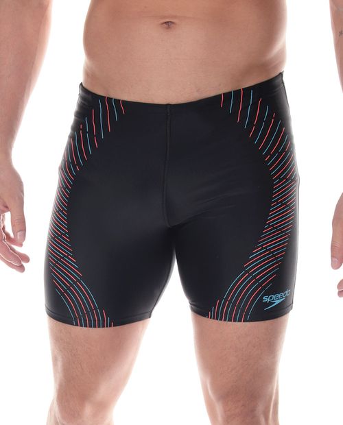 Traje de baño Speedo negro estampado para hombre