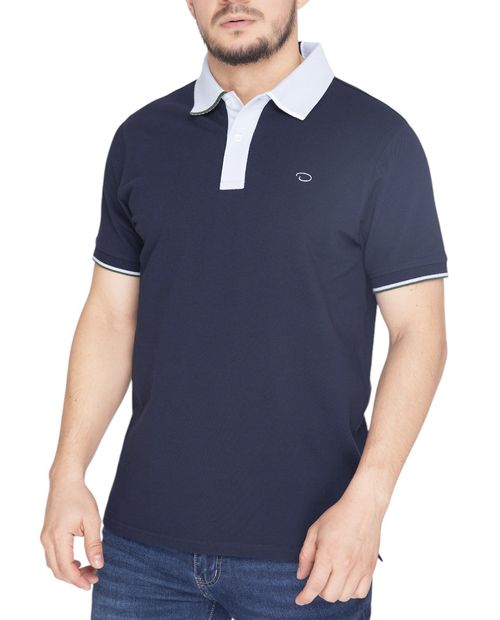 Camisa polo Oscar de la Renta navy sólida para hombre