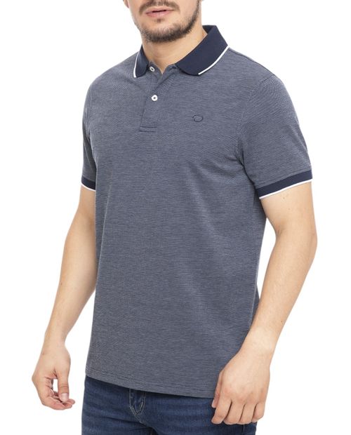 Camisa polo Oscar de la Renta navy heather para hombre