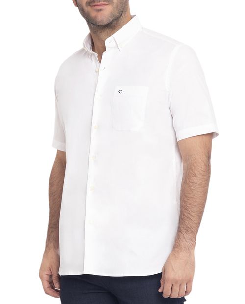 Camisa casual Oscar de la Renta blanca sólida para hombre