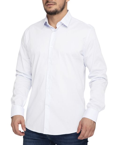 Camisa casual Oscar de la Renta blanca sólida para hombre