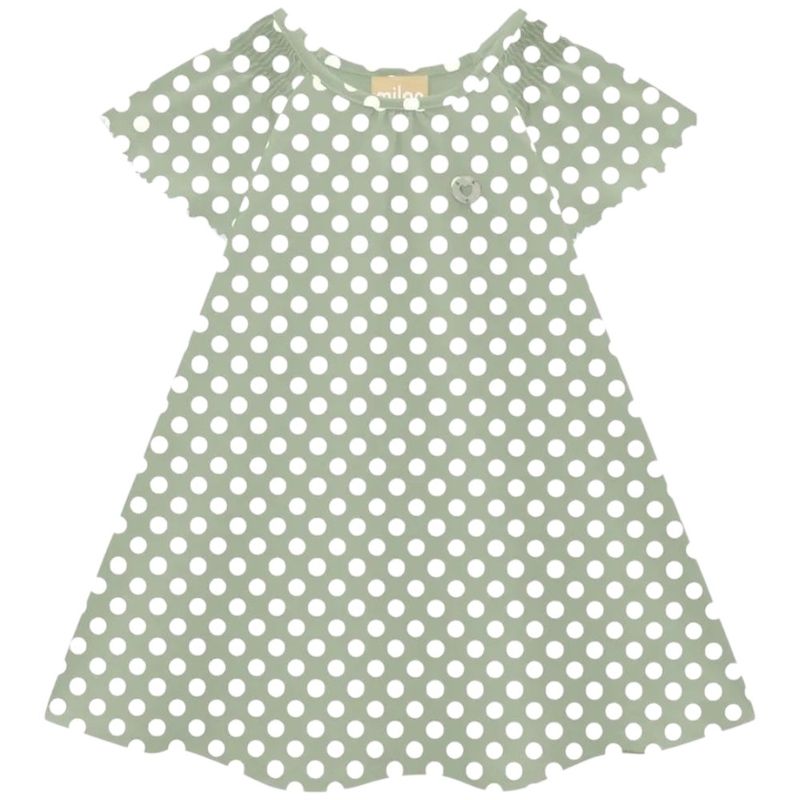 Vestido-verde-con-puntos-para-niña-104824093