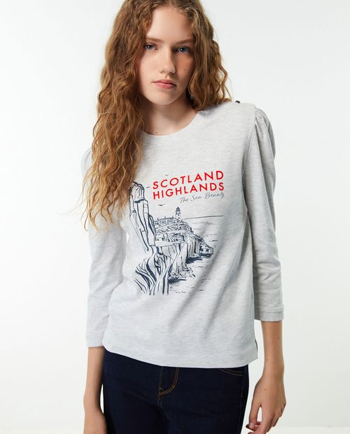 Camiseta Sfera estampada manga 3/4 para mujer