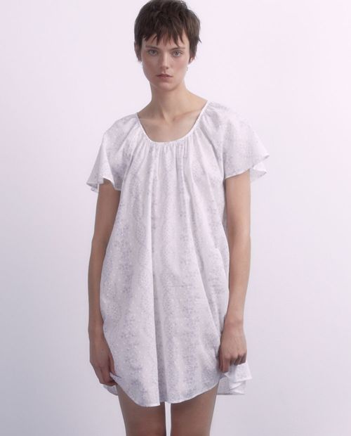 Camisón Sfera blanco manga corta para mujer