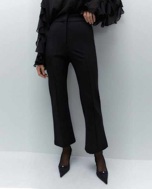 Pantalón Sfera flare negro de cintura alta para mujer