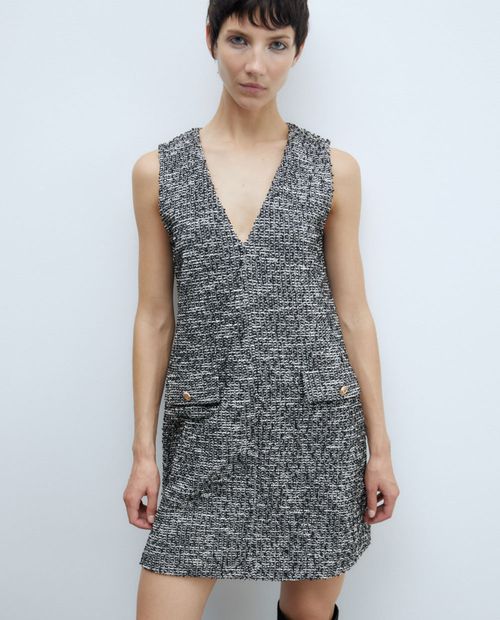 Vestido Sfera shift con textura sin mangas para mujer