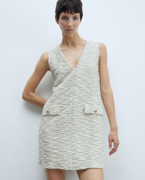 Vestido Sfera shift con textura sin mangas para mujer