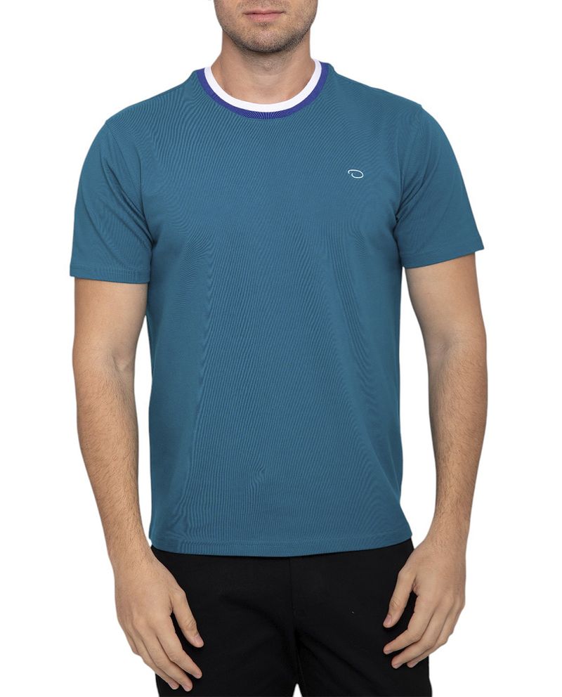 104795229-Camiseta-Oscar-de-la-Renta-tailored-fit-turquesa-solida-para-hombre