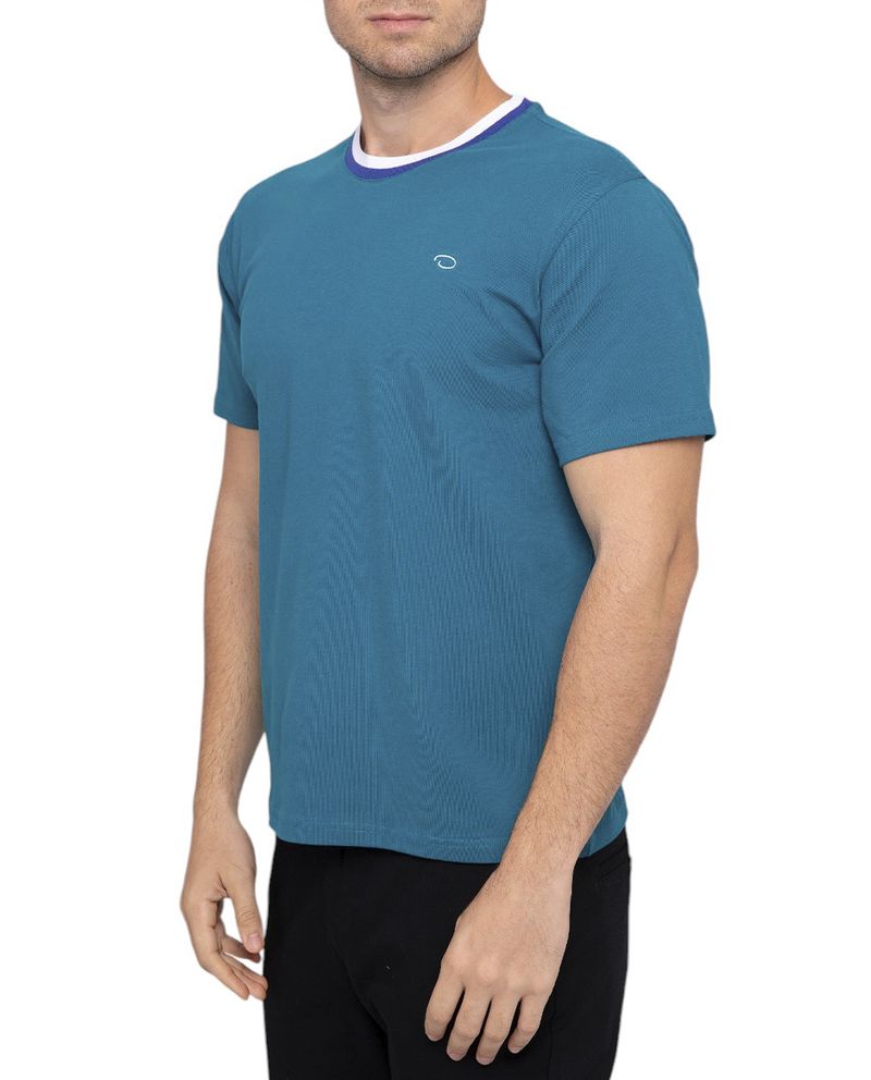 104795229-Camiseta-Oscar-de-la-Renta-tailored-fit-turquesa-solida-para-hombre